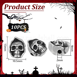 10 Stück Halloween-Perlen aus 304 Edelstahl&nbsp;STAS-UN0064-09