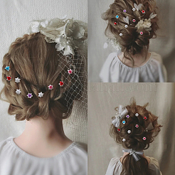 40 Stück 5 Farben Eisen Strass Haarverschluss für Mädchen Haarstyling&nbsp;MRMJ-ME0001-01