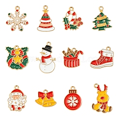 24 pendentifs en alliage émaillé sur le thème de Noël&nbsp;ENAM-FS0002-20