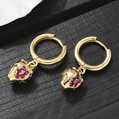 Ottone zirconi Orecchini a cerchio&nbsp;EJEW-Q015-01G-E