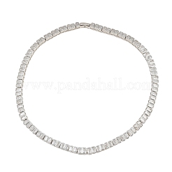 Colliers de tennis rectangulaires en laiton de 6 mm sertis de zirconiums cubiques transparents&nbsp;KK-CBA4547-12P