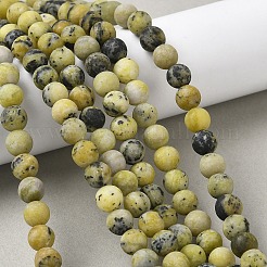 Fili di perle naturali di turchese giallo (diaspro)&nbsp;G-H245-02B