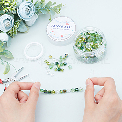 Kit fai da te per realizzare braccialetti elastici con perline placcate in colori AB&nbsp;DIY-SC0001-38