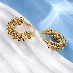 Pendientes de aro de latón redondos&nbsp;EJEW-R025-34G