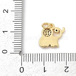 Pendentifs en laiton pavé de zircones cubiques avec émail&nbsp;KK-U062-37G-01