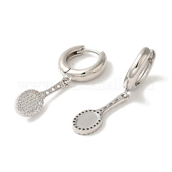 Aretes tipo argolla con micro pavé de latón y circonitas cúbicas transparentes&nbsp;EJEW-B062-38P