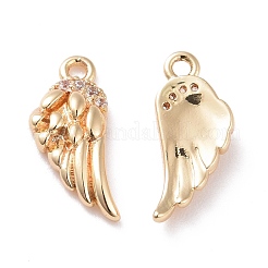Latón micro pavimenta claro cubic zirconia encantos&nbsp;KK-G418-12G