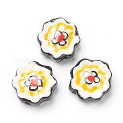 Porcelaine main perles de fleurs brins&nbsp;PORC-G006-14B
