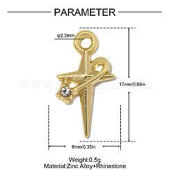 Lega di zinco con pendenti in strass di cristallo&nbsp;RB-OY001-63G