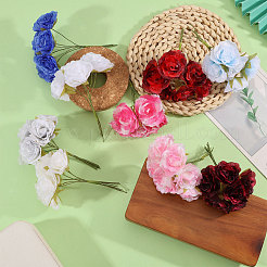 9 Stück 9 Farben Seidenstoff künstliche Blume&nbsp;AJEW-CA0005-10