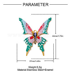304 Edelstahl-Emaille-Anhänger&nbsp;STAS-OY009-88G-01