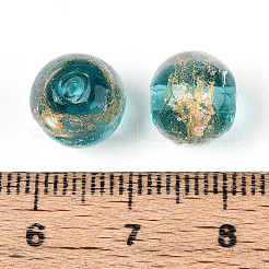 Perles en verre de feuille d'or et d'argent manuelles&nbsp;FOIL-N030-03A-01E