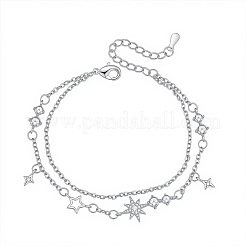 Einreihiges Armband aus Messing mit klaren Zirkonia-Sternquasten für Damen&nbsp;WG8024F-01