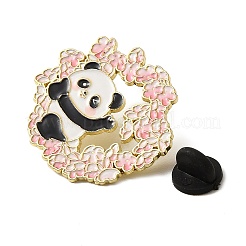 Épingles en émail panda et couronne de fleurs de cerisier&nbsp;FIND-E050-01E-G
