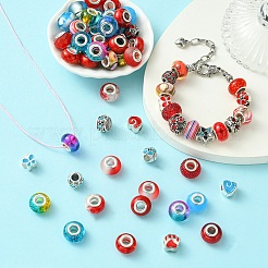 Kit fai da te per la creazione di gioielli con perline europee in vetro&nbsp;DIY-YW0009-01