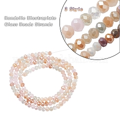 Rondelle fili di perle di vetro placcato&nbsp;EGLA-YW0001-25