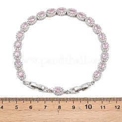 Tennisarmbänder aus platinfarbenem Messing mit Mikropavé-Fassung aus Zirkonia&nbsp;BJEW-B160-02P-01
