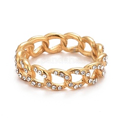 Bague en forme de chaîne gourmette en zircone cubique transparente&nbsp;RJEW-C025-37B-G