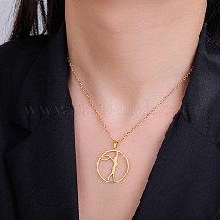 Colliers pendentifs en acier inoxydable 304 représentant la silhouette d'une gymnaste sportive pour femmes&nbsp;WG81C1E-02