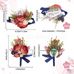 1 pezzo di fiore da polso in tessuto di seta&nbsp;AJEW-CP0001-71