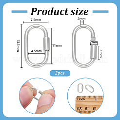 2 Stück Sterlingsilber-Verschlusskarabiner&nbsp;STER-PH0007-88P
