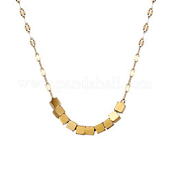 Collane con catena a maglie con pendente geometrico quadrato in acciaio inossidabile 304 per donna&nbsp;WG5ACA6-02