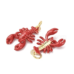 Pendentifs d'émail en laiton &nbsp;KK-D019-27G