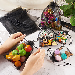 60 stücke 6 arten organza taschen schmuck lagerung beutel hochzeit favor partei mesh kordelzug geschenk&nbsp;OP-TA0001-06