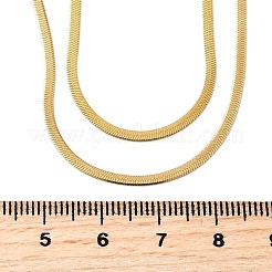 304 Edelstahl flache Schlangenkette Doppelkettenhalsketten&nbsp;NJEW-Q039-01G