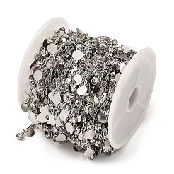 Catene a maglie tonde piatte in ottone con placcatura a cremagliera&nbsp;CHC-A007-15P