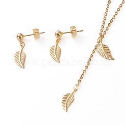 Set di collane pendenti e orecchini a bottone con catene in acciaio inossidabile 304&nbsp;SJEW-I205-05
