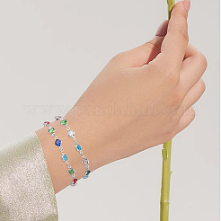1 Rolle handgefertigte flache runde Glasgliederketten&nbsp;CHC-BBC0001-14