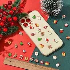 48 Stück 12 Stile Weihnachten opake Harz Decoden Cabochons&nbsp;CRES-FS0001-34B