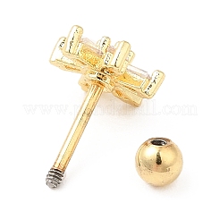 Messing Micro Pave klare Zirkonia Ohrstecker&nbsp;LS-EJEW-L265-08G