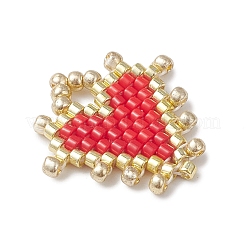 Pendentifs en forme de cœur en perles de verre Miyuki faits à la main&nbsp;PALLOY-MZ01067