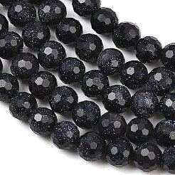Chapelets de perles en pierre d'or bleue synthétique&nbsp;GG-CBA199E-F02-6mm