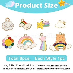 8 pz 8 stili tema meteo pendenti in lega smaltata color oro&nbsp;ENAM-YW0008-09