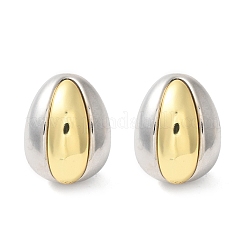 Zweifarbige Ohrstecker aus Messing&nbsp;EJEW-S262-10GP-C