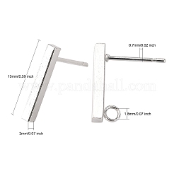 Componenti per orecchini a bottone in acciaio inossidabile 304&nbsp;LS-STAS-G224-21S-02