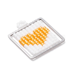 Handgefertigtes Quadrat aus Glasperlen mit herzförmigen Anhängern&nbsp;PALLOY-MZ00928-04