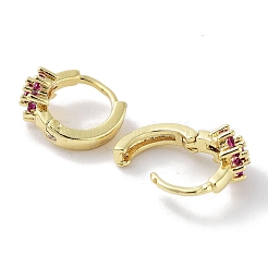 Orecchini a cerchio in ottone con pavé di zirconi cubici&nbsp;EJEW-L269-123G