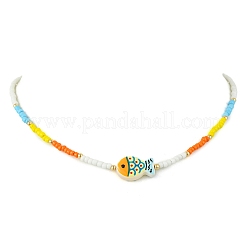 Collane di perline di vetro e ottone&nbsp;NJEW-JN06622