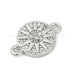 Ciondoli con connettore solare in ottone con micro pavé di zirconi trasparenti&nbsp;KK-P302-12P