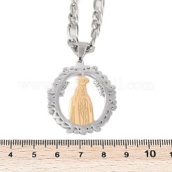 Bague avec pendentif Vierge Marie en acier inoxydable 201 pour hommes et femmes&nbsp;LS-NJEW-K283-23G