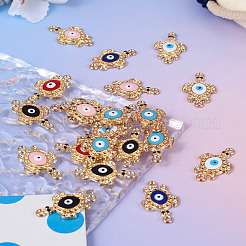 12 set di 6 connettori in lega smaltata con strass&nbsp;FIND-TA0004-85