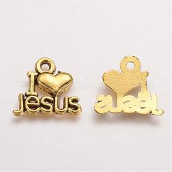 Tibetischer stil Aluminium Anhänger & Charms&nbsp;PALLOY-2390-AG-LF