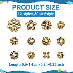 360 ensemble de 12 capuchons de perles en alliage&nbsp;FIND-ME0001-40