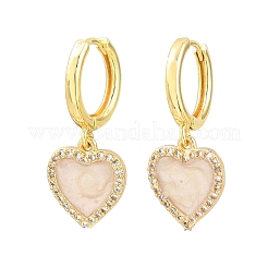 Pendientes colgantes de aro de latón con micro circonitas cúbicas.&nbsp;KK-CBA8324-16G-02