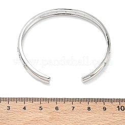 Bracelets de manchette en laiton avec micro pavé de zircone cubique pour femmes&nbsp;BJEW-A172-02P