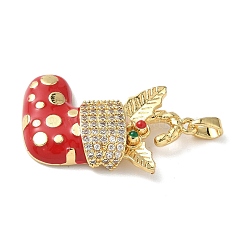 Weihnachten Messing Micro Pave Zirkonia Anhänger&nbsp;KK-K305-07F-02